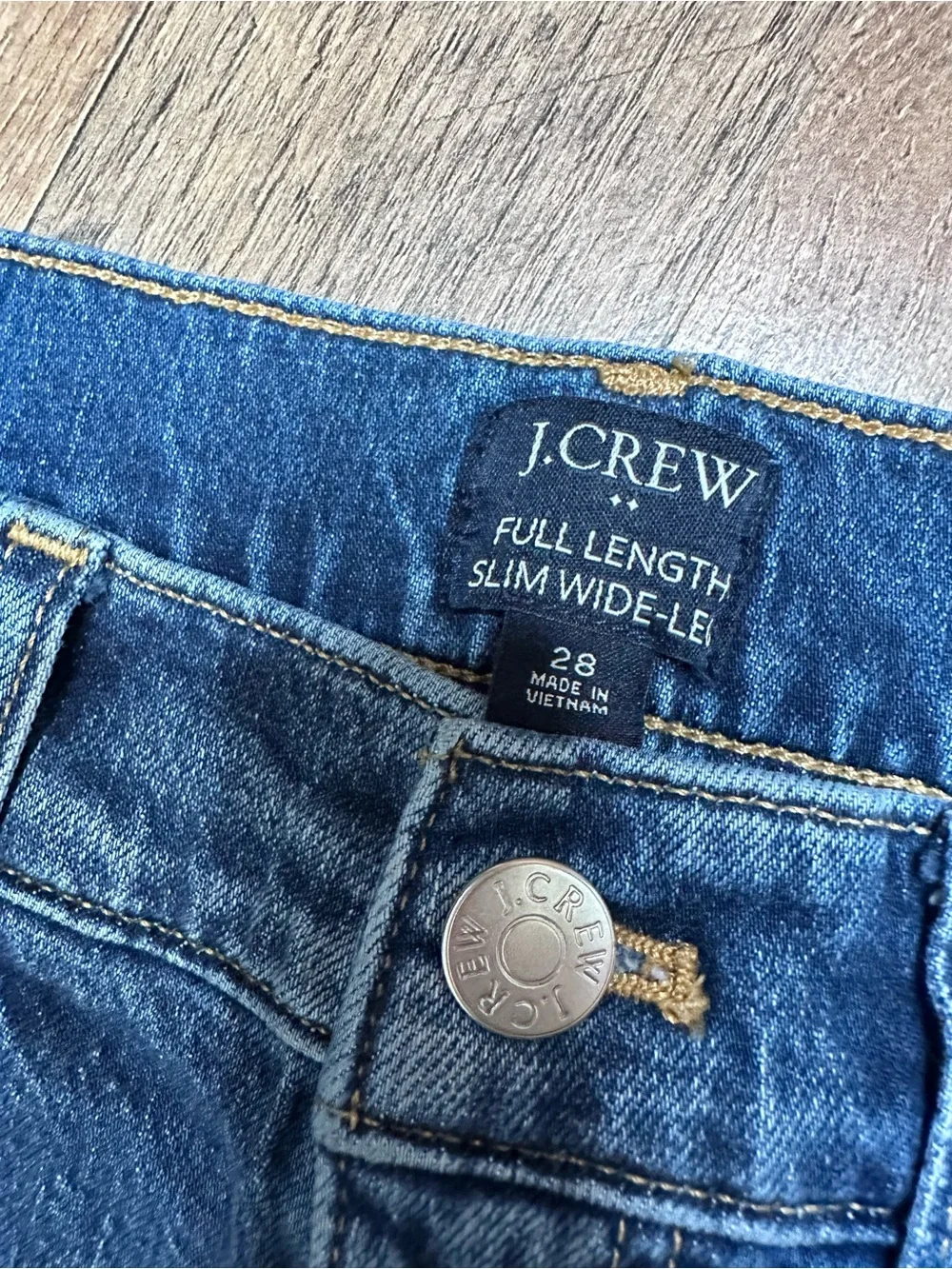J. Crew Wide-Leg High-Rise Jeans in Deep Blue Wash